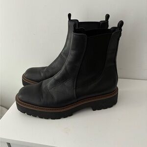 Sam Edelman Black Chelsea Boots with Brown Sole